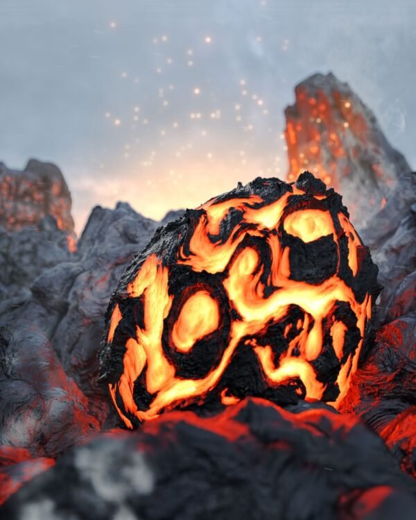 Burning Volcanic Rock Egg T-Shirt - Image 2